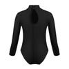Freebily Girls Long Sleeves Glittery Metallic Gymnastics Leotard Tumbling Activewear Fancy Shiny Scale Dance Costumes Mock Neck Black 8-10 view 3
