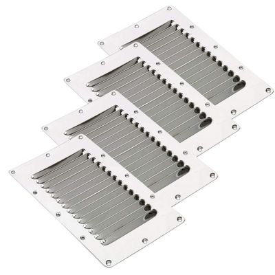 Amarine Made Stainless Steel Stamped Louvered Vent Rectangular Marine Vent for Yachts and Boats - 07720S - 5" X 9" (4)