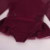 FEESHOW Little Big Girls Sparkle Mesh Splice Figure Ice Skating Dress Gymnastic Sports Dance Leotard Tutu Skirt Cutout Back Burgundy 4 view 3