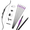 56 Inch Takedown Recurve Bow and Arrow Set Archery Longbow Hunting Bow Kit Right Handed 30-50lbs for Shooting Practice Competition with Carbon Arrows (35lbs, Black Set) view 1