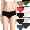 Sexy Basics Womens Lace Underwear Hipster Panties Cotton-Spandex/Ultra-Soft Cotton Stretch Underwear- 10 PACK (10 PACK- CORE SOLIDS, LARGE) view 1