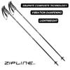 Zipline Lollipop 14.0 Graphite Carbon Composite Ski Poles  Lightweight Ergonomic Grip, Vibration Dampening, Groomers and Freestyle. Choice of Skiers (Gray Carbon, 54" in./137 cm) view 3