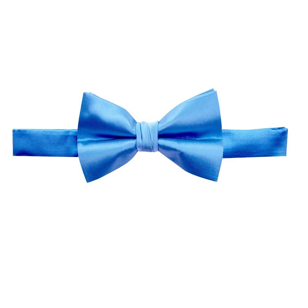 Spring Notion Men's Solid Color Satin Microfiber Bow Tie Sky Blue