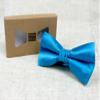Spring Notion Men's Solid Color Satin Microfiber Bow Tie Sky Blue view 4