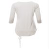 Premium 3/4 Sleeve Round Neck Side Ruched TOP Ivory 3X view 3