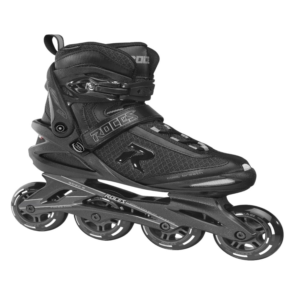 Roces Men's ICON Inline Skates, Black-Dark-Charcoal, 38