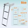 Xinkunmarine Pontoon Boat Ladder 3 Step Folding, Stainless Steel Telescoping Boat Ladder Under-Platform Slide Mount,500 lbs Capacity for Ski Boats,YachtRunabout view 2