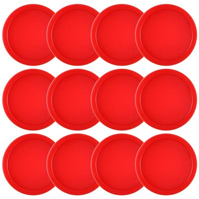 Coopay 12 Pieces Home Air Hockey Pucks 2.5 Inch Heavy Replacement Pucks for Game Tables Equipment Accessories, 12 Grams (Red)