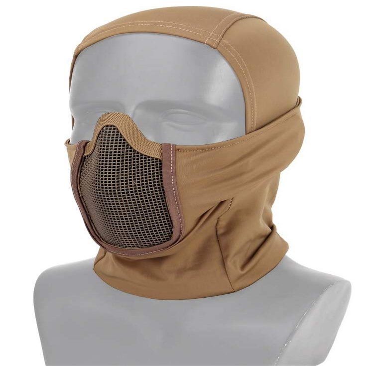 Simways Balaclava Mesh Mask with Full Face Cover Anti-dust Windproof for Paintball Airsoft (Tan)