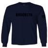 0243. Brooklyn Black Fonts Graphic New York NYC American Flag Men's Long Sleeve t Shirt (Characol, 2X Large) view 1