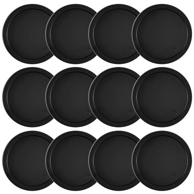 Coopay 12 Pieces Home Air Hockey Pucks 2.5 Inch Heavy Replacement Pucks for Game Tables Equipment Accessories, 12 Grams (Black)