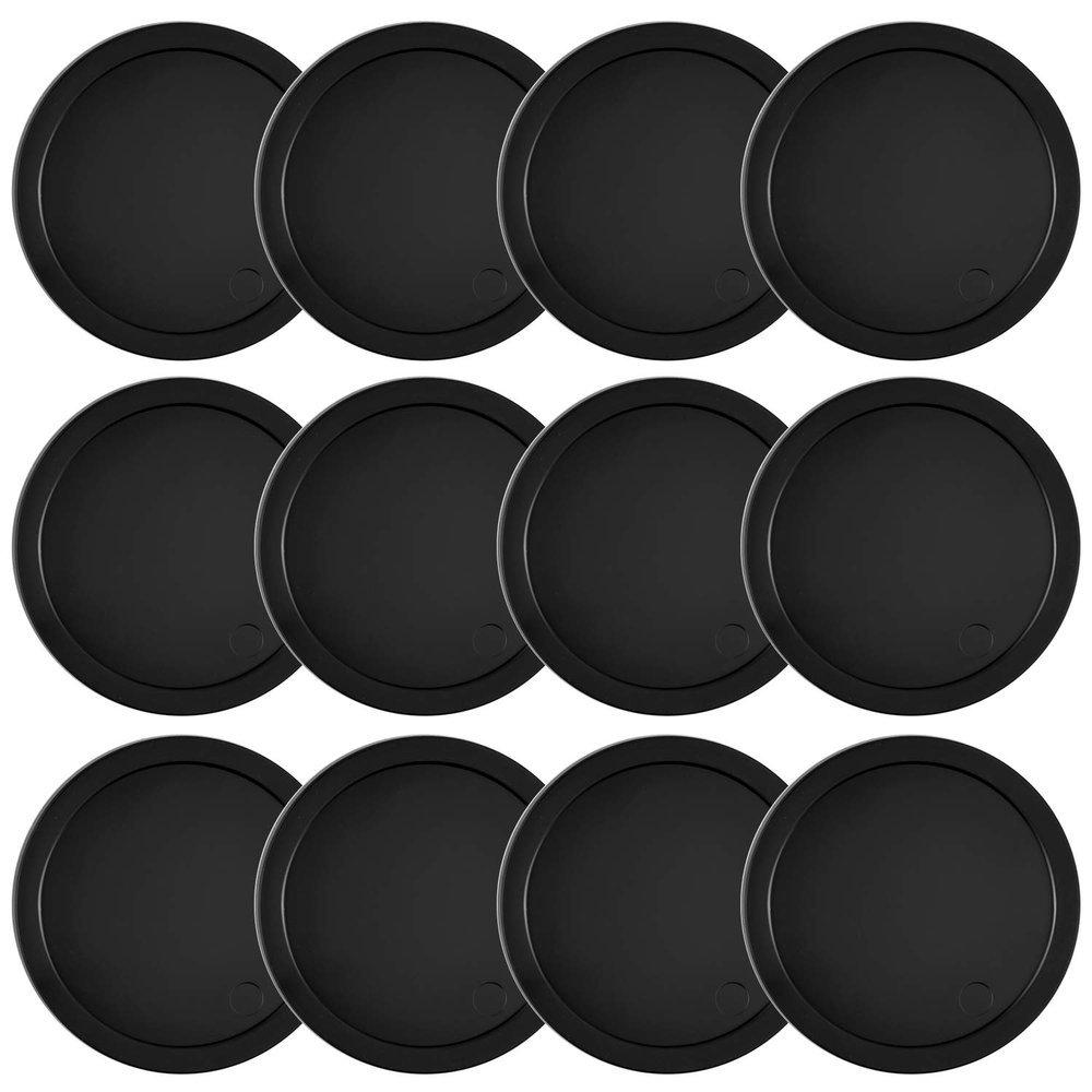 Coopay 12 Pieces Home Air Hockey Pucks 2.5 Inch Heavy Replacement Pucks for Game Tables Equipment Accessories, 12 Grams (Black)