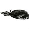 Black Head Rag with Silver Reflective Tribal Tattoo Doo Rag Cotton Dorag for Night Safety view 1