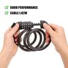 Emoly Bike Lock Cable, High Security 5 Digit Resettable Combination Coiling Bike Cable Lock,Bicycle Cable Lock for Bicycle,Mountain Bike, Scooter Outdoors, 4 Feet x 1.2M, Black view 2