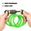 Emoly Bike Lock Cable, High Security 5 Digit Resettable Combination Coiling Bike Cable Lock,Bicycle Cable Lock for Bicycle,Mountain Bike, Scooter Outdoors, 4 Feet x 1.2M, Green view 2