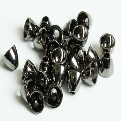 Blue Wing Olive Tungsten Cones for Fly Tying - 100 Pack (Black Nickel, Medium 5 x 4 mm (3/16'))