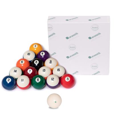 Aramith Crown Standard Billiard Pool Ball Set 2 1/4" with Magnetic Cue Ball Green Logo