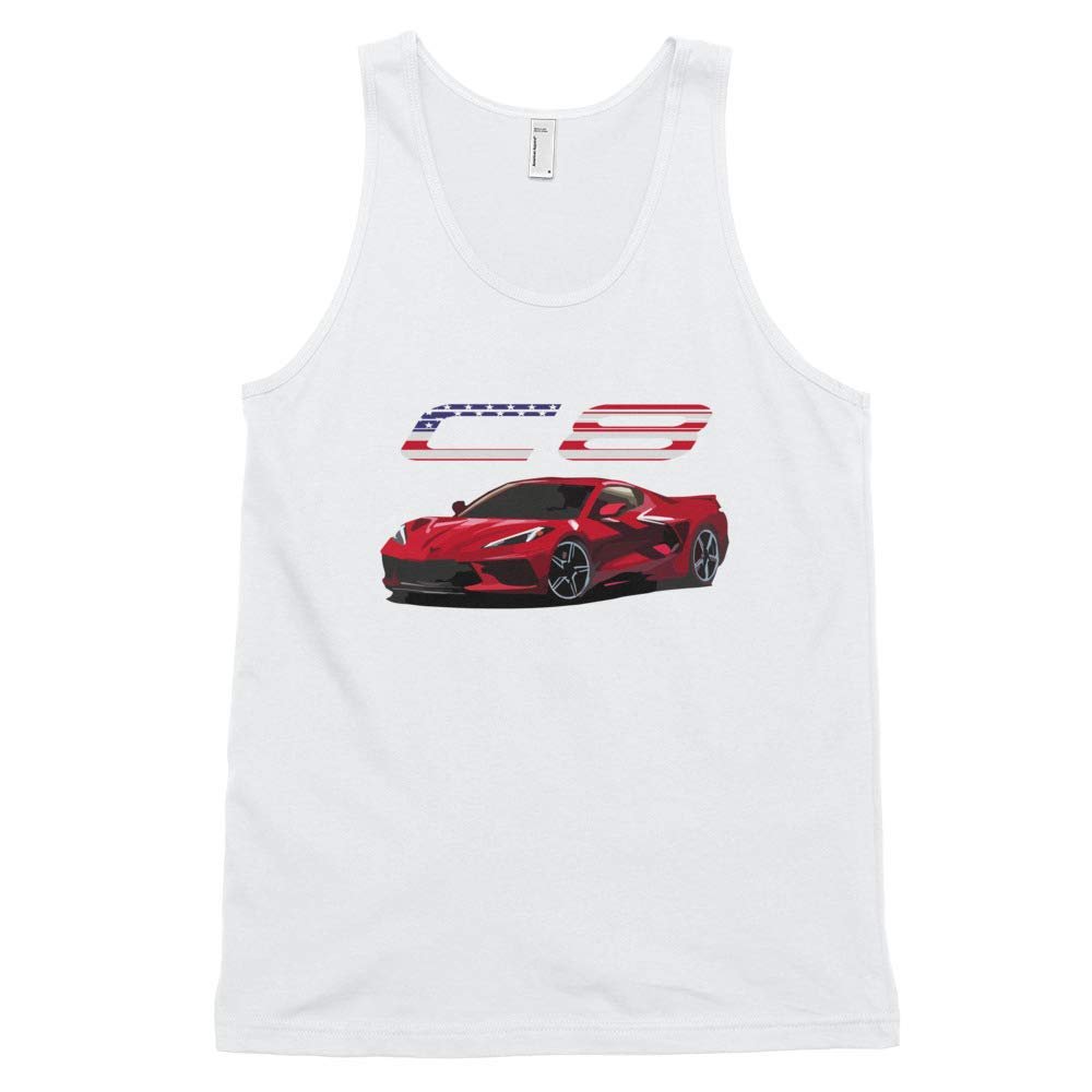 2020 Mid Engine 'Vette C8 Men's Tank Top White, Fan Gift, Vintage, Retro, Classic, Racing