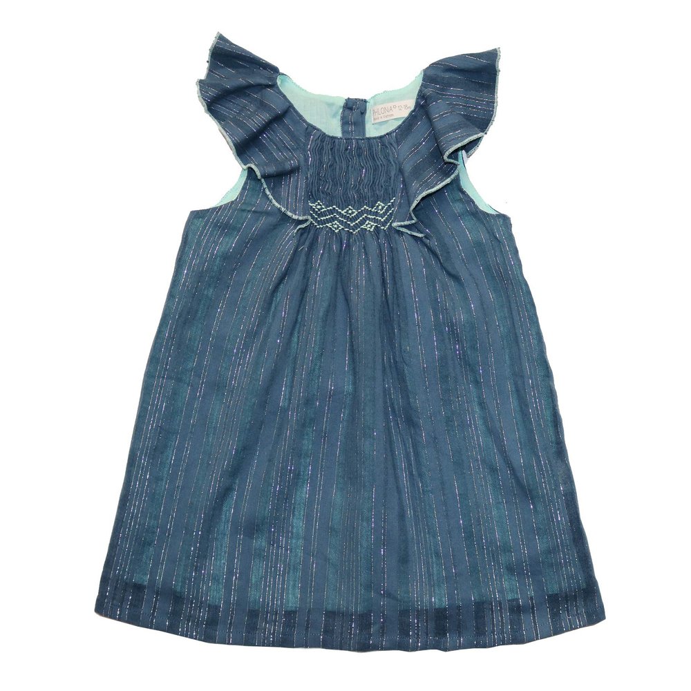 PHLONA Summer Sleeveless Sundress Cotton Casual Flower Tutu Dress 1 Year - 7 Years (Blue Stripe, 4 Years)