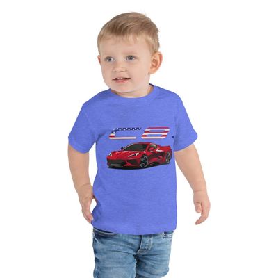 JG Infinite 2020 C8 'Vette Toddler Short Sleeve Tee Heather Columbia Blue