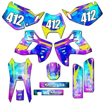 1993-1996 KLX 300 Space KADET Galaxy Senge Graphics Complete Kit with Rider I.D. Compatible with Kawasaki