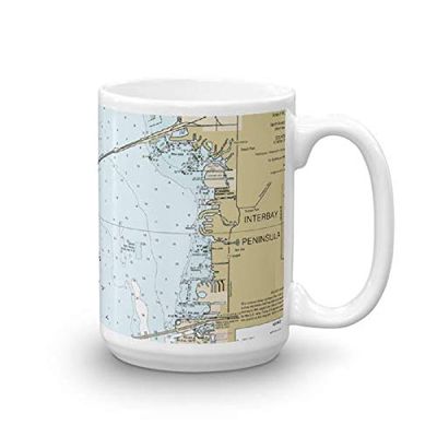 Chart Mugs Tampa Bay W Howard Frankland Bridge, 15oz - NOAA Nautical Charts