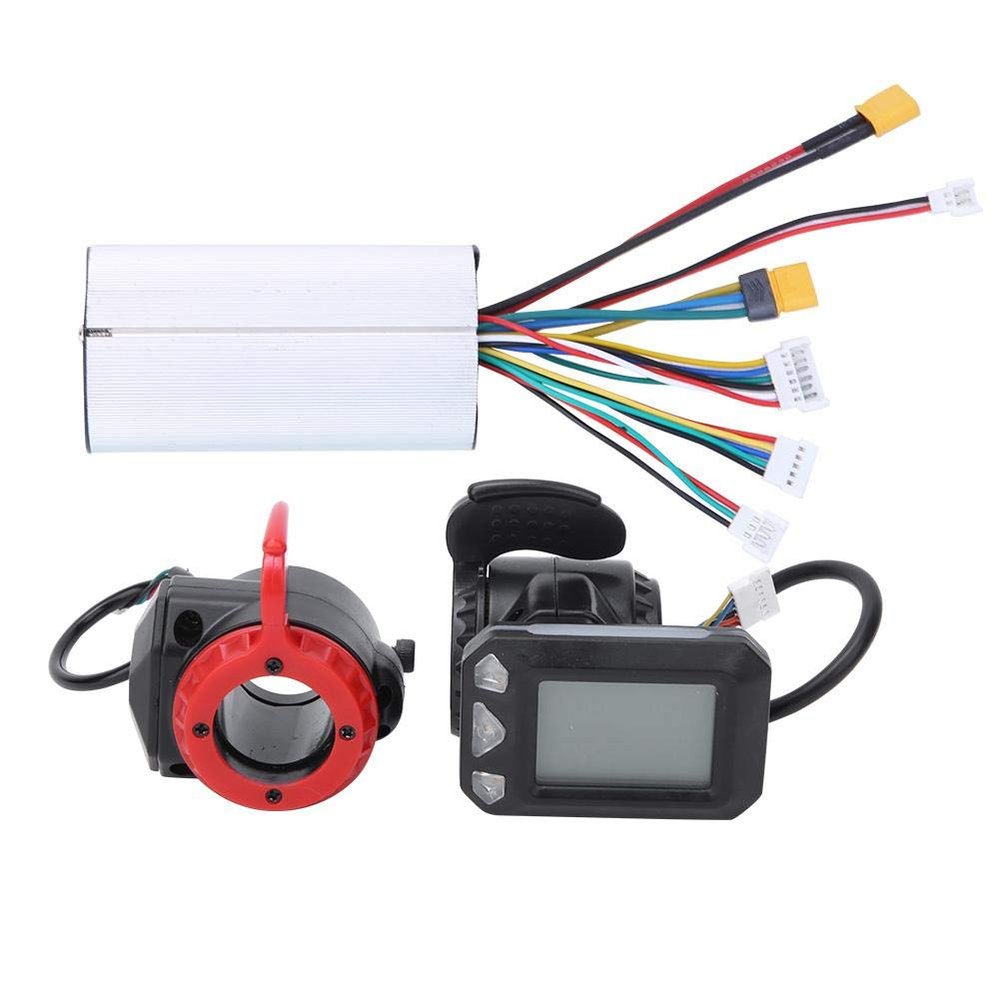 Alomejor 5.5inch LED Display Controller Electronic Brake Controller Carbon Fiber Aluminum Alloy Three Piece for E Bike(Controller + Throttle + Brake)