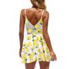 CASURESS Women Dress Summer V Neck Mini Floral Print Swing Dress Sleeveless Spaghetti Strap Skater Dresses with Belt (Small, Type 10) view 2