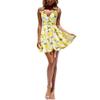 CASURESS Women Dress Summer V Neck Mini Floral Print Swing Dress Sleeveless Spaghetti Strap Skater Dresses with Belt (Small, Type 10) view 3