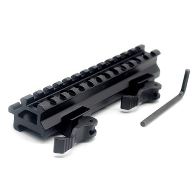 TRIROCK See-Through Throw Lever Riser Mount Picatinny Riser Mount with 13 Slots Double Rails Quick Release Detachable fits Scope Optics