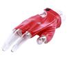 Sevenfly Women Heart Cutout Punk Half Finger Pu Leather Performance Gloves(red) view 4
