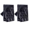 Sevenfly Women Heart Cutout Punk Half Finger Pu Leather Performance Gloves(black) view 2