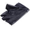 Sevenfly Women Heart Cutout Punk Half Finger Pu Leather Performance Gloves(black) view 3