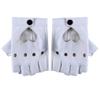 Sevenfly Women Heart Cutout Punk Half Finger Pu Leather Performance Gloves(White) view 1