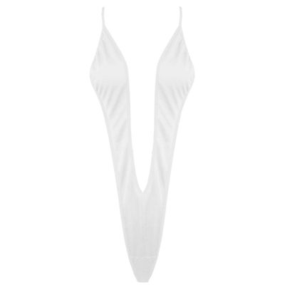 Aislor Women's One Piece Sling Shot Bikini G-String Thong Monokini Swimsuit Underwear Teddy White One Size