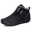 JITUUE Mens snow boots Ankle Booties Lace-up Winter Warm Fur Lined Outdoor Indoor Water Resistant Slip On Athletic Casual Walking Ankle Shoes (Black, US 6.5) view 1