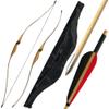 54" Archery Recurve Bow and Arrows Set 10-35lbs Handmade Traditional Longbow Hunting Horse Bow with 3pcs Wooden Arrow and Bow Quiver for Outdoor Target Practice Right Handed (10lbs) view 1