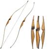 54" Archery Recurve Bow and Arrows Set 10-35lbs Handmade Traditional Longbow Hunting Horse Bow with 3pcs Wooden Arrow and Bow Quiver for Outdoor Target Practice Right Handed (10lbs) view 2