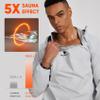 HOTSUIT Sauna Suit for Men Sweat Sauna Jacket Pant Gym Workout Sweat Suits, Light Gray, XL view 3