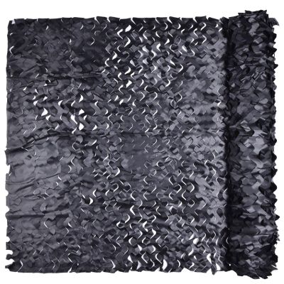 iunio Camo Netting Camouflage Netting, Camo Net Bulk Roll Camouflage Mesh Nets for Hunting Blind Deer Stand Military Party Decorations Sunshade Shooting (Black 4.9ft*49.2ft/1.5m*15m)