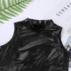 YOOJIA Kids Girls Metallic Ballet Dance Tank Bra Tops Sleeveless Mock Neck Crop Dancing Stage Performance Workout Black 14 view 2