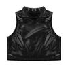 YOOJIA Kids Girls Metallic Ballet Dance Tank Bra Tops Sleeveless Mock Neck Crop Dancing Stage Performance Workout Black 14 view 4
