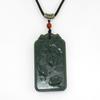 2.4" China Certified Nature Hetian Nephrite Jade Fortune Double Fish and Lotus Hand Carved Necklace Pendant 3415 view 2