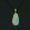1.4" China Certified Grade A Nature Hisui Jadeite Jade Luck Ruyi Hand Carved Neckalce Pendants (S925) 8705 view 2