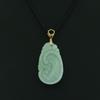 1.4" China Certified Grade A Nature Hisui Jadeite Jade Luck Ruyi Hand Carved Neckalce Pendants (S925) 8705 view 3