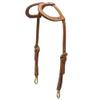 HILASON Horse Leather Headstall Snap Cheeks Two Ear Tan view 1