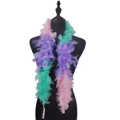 Flydreamfeathers Feather Boa 25 Gram, 4 Feet Long Chandelle Feather Boa, Great for Party, Wedding, Halloween Costume, Christmas Tree, Decoration (Unicorn Rainbow Color)