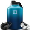 IRON FLASK Camping & Hiking Hydration Flask with Spout, Wide Mouth Insulated Stainless Steel Sports Water Bottle - 64 oz Dark Night view 1