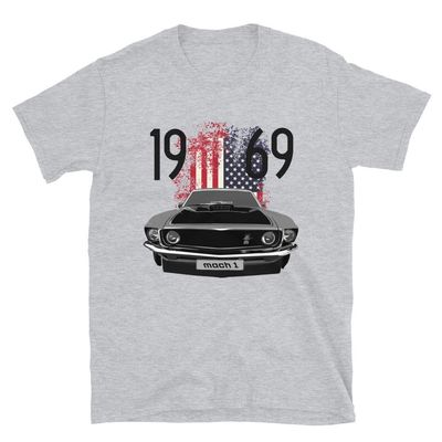 1969 Mach 1 Vintage American Pony car Short-Sleeve Unisex T-Shirt Sport Grey