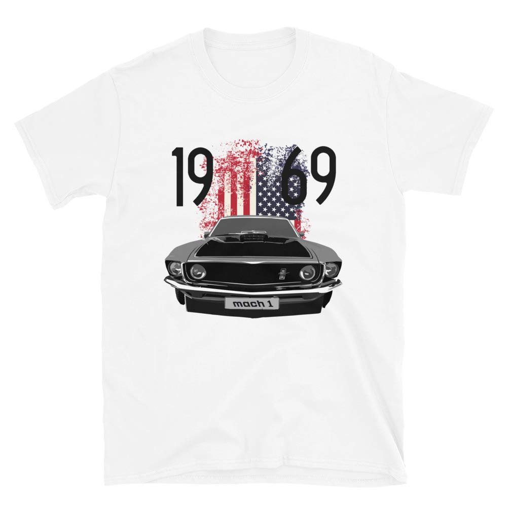 1969 Mach 1 Vintage American Pony car Short-Sleeve Unisex T-Shirt White